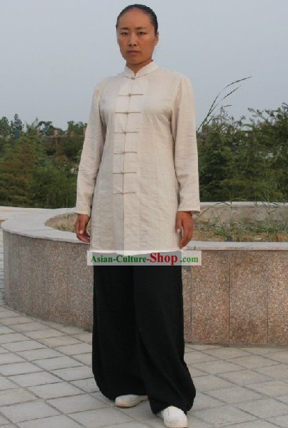 Professional Kung Fu Tai Chi Master Cotton Mandarin Blouse