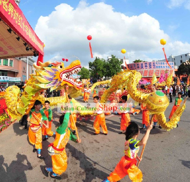 Golden Dragon Dance Costumes for Children and Youth