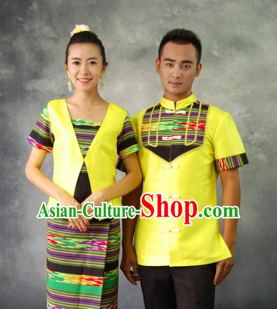 Thailand National Costumes 2 Sets for Men and Women