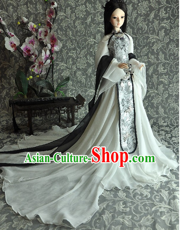 Ancient Chinese Style Dresses Princess Clothing Clothes Han Chinese Costume Hanfu and Hair Jewelry Complete Set for Women Adults Children
