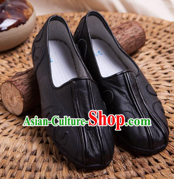 Traditional Chinese Shoes Kung Fu Wushu Shoes Embroidered Shoes Black Monk Shoes