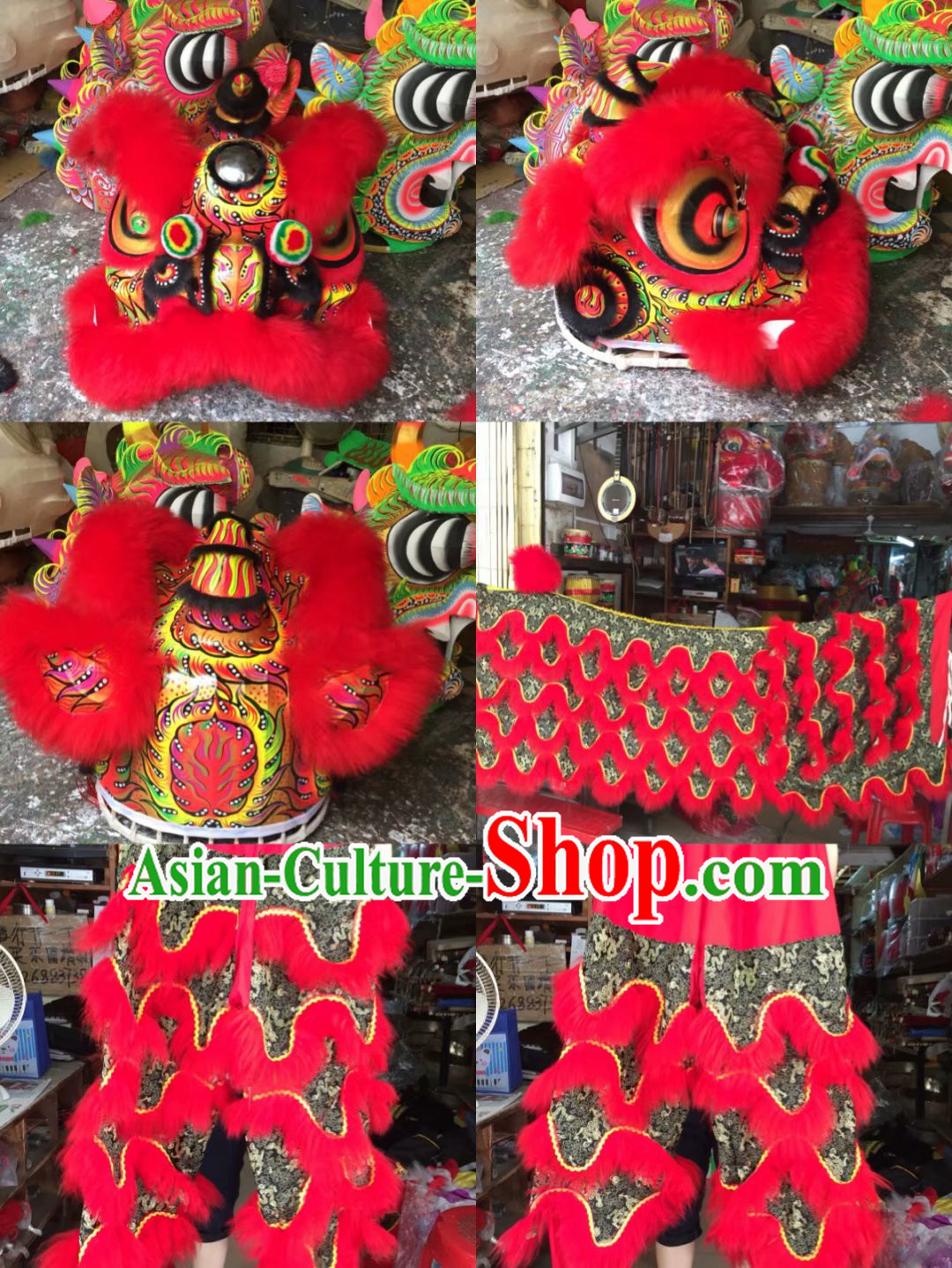Chinese New Year Traditional Chinese Southern Lion Dance Lion Dancing Costume Full Set