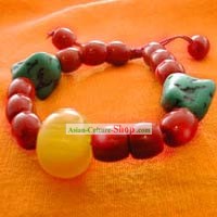 Tibet Red Coral Mila Pulseira Pedra