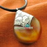 Tibet Silver Mila Stone Pendant