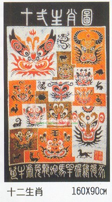 Batik Hanging-Dodici Shengxiao