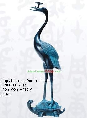 Bronze Ming Crane Statue