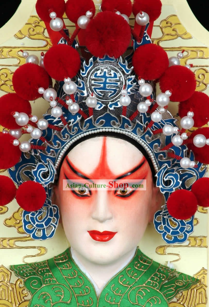 Handcrafted Peking Opera Decoração Máscara de suspensão - Gao Chong