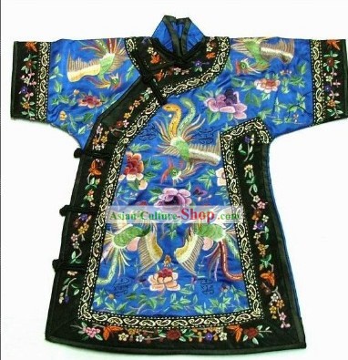 100% main broderies faites Phoenix chinois de l'impératrice Robe