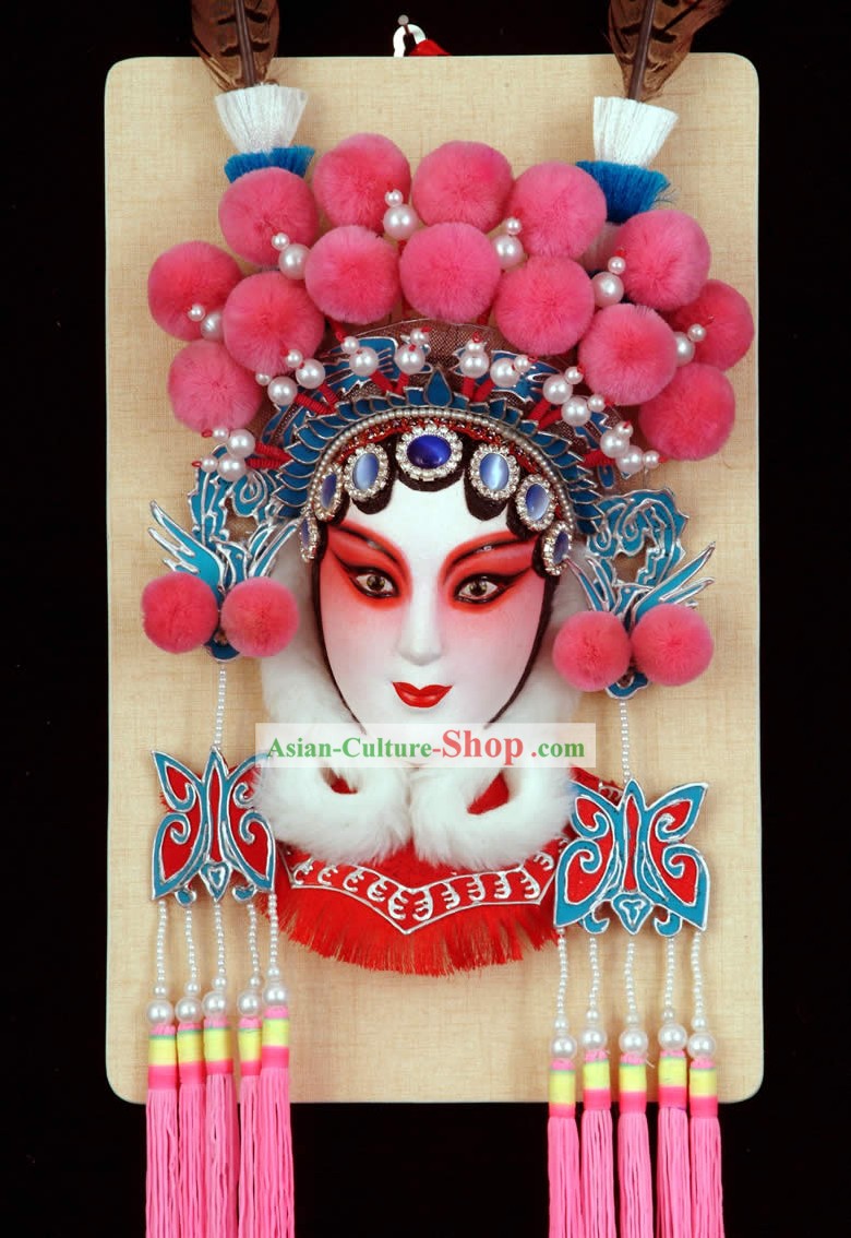 Handcrafted Peking Opera Máscara Hanging Decoração - Lihua Fan