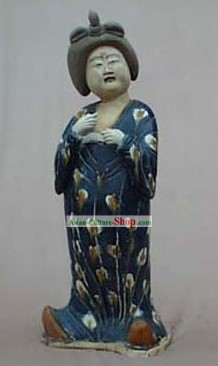 中国の大手Archaized唐三彩像（3色釉陶器） - 唐代の太った女性