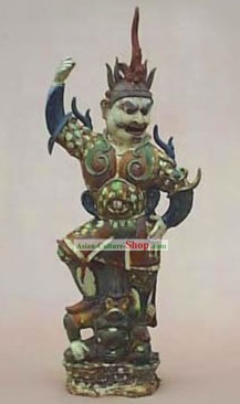 Chinese Classic Archaized Tang San Cai Statue-Ancient Martial Arts Offical