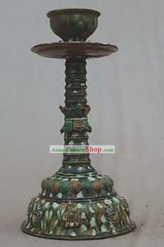 Chinese Classic Archaized Tang San Cai Statue-Tang Dynasty Candle Holder
