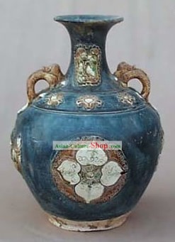 Chinês clássico archaized Tang San Cai Estátua Dinastia Song-Jar Amphora