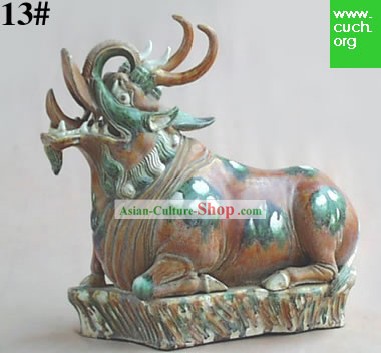 Chinese Classic Archaized Tang San Cai Statue-Immortal Beast