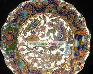 Chinese Classic Cloisonne Craft-Dragon spiele ich mit Phoenix