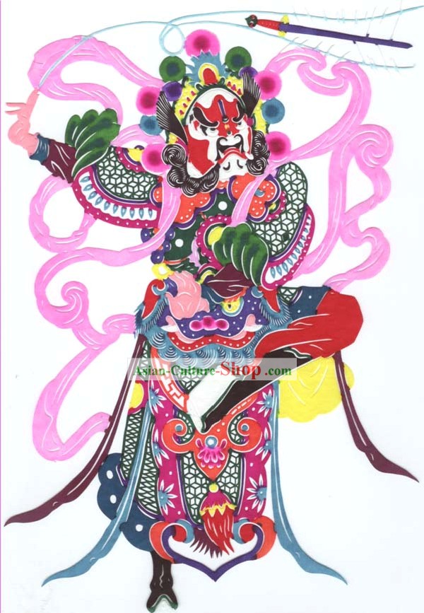 Chinese Classic Hand Made Papercut-One of the Four Heaven Kings 2