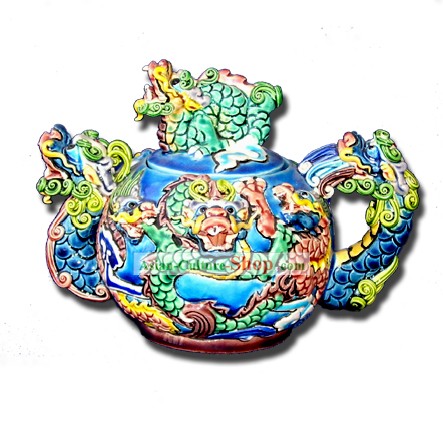 Chinese Cochin Ceramics-Nine Dragons Palace Kettle