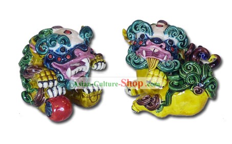 Cerâmica chinesa Cochin-Palace Fu Par Cães