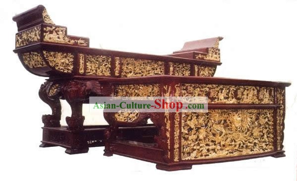 Chinese Ancient Woodcarving Collectible-Dragon Desk