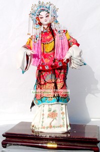 Handmade Peking Silk Figurine Doll - Chinese Opera Beauty