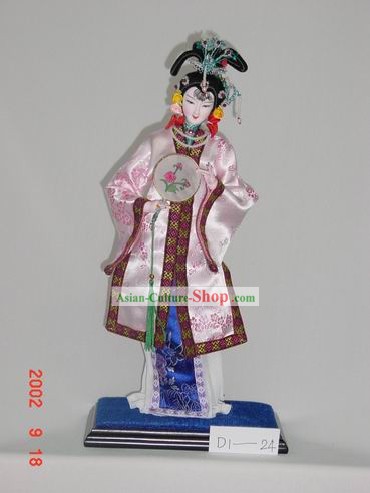 Handmade Peking Silk Figurine Doll - Empress with Fan