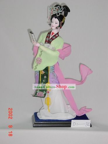 Handmade Pequim boneca Figurine Silk - Livro de Leitura Beleza