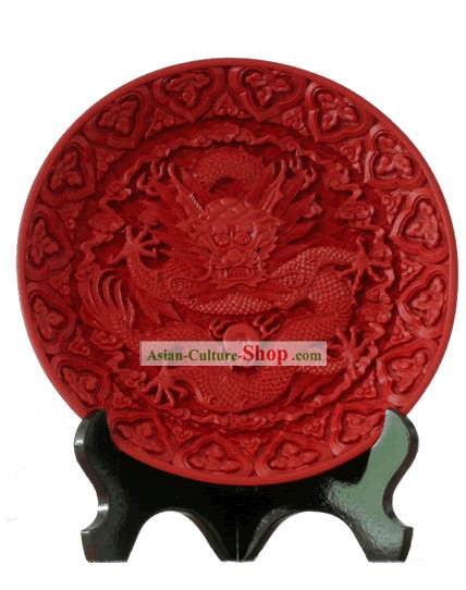 Chinese Palace Lacquer Works-Dragon Plate