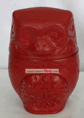 Chinesische Hand Carved Palace Lacquer Box-Gorilla