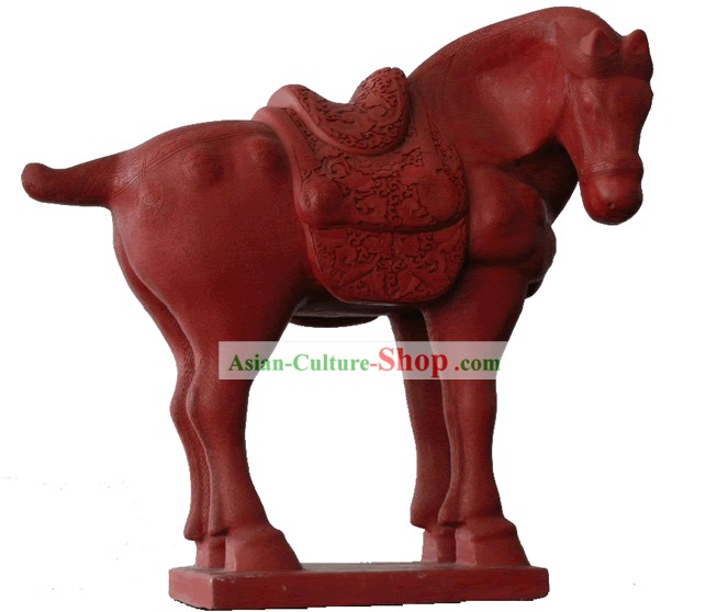 Mão chinês Carved laca Palácio Cavalo Período Craft Tang (fora de estoque)