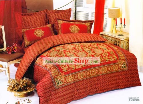 Chinese Traditional 100 Percent Silk Embroidery Wedding Bed Sets