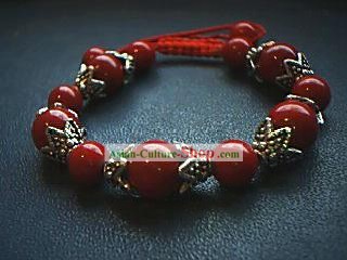 Red Coral Tibet Silver Bracelet