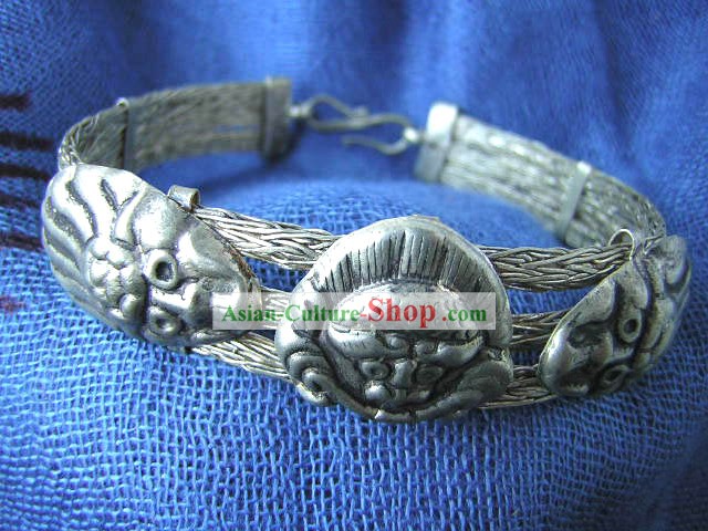 Tibet Silver Ancient Style Bracelet Cuff