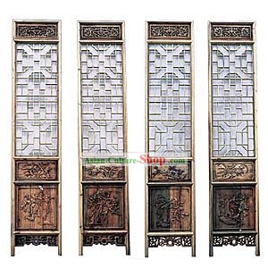 Noble Padauk Antique Style Folding Screen