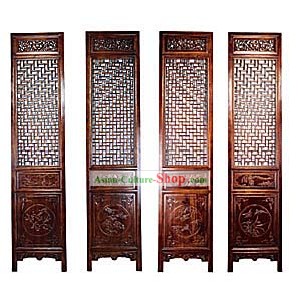 Mahogany Palace Style Folding Screen