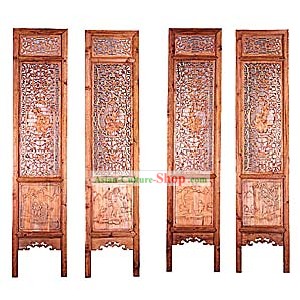 Mahogany Antique Style Folding Screen