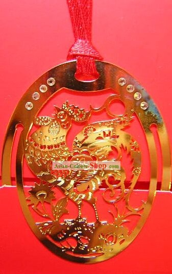 Swarovski Rooster book mark with a beautiful Chinese traditional envelop