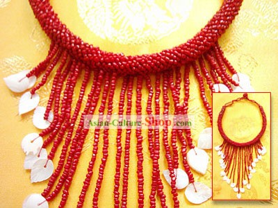 Tibet Natural Coral Shell Necklace