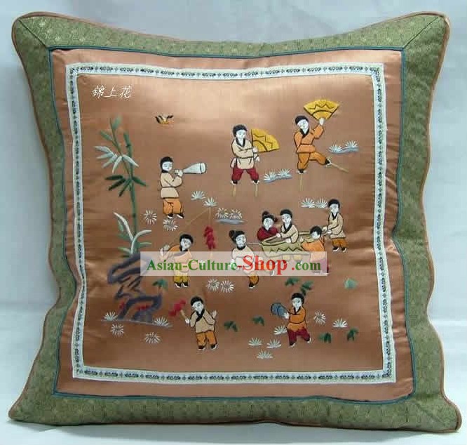 Broderie chinoise main Coussin enfants