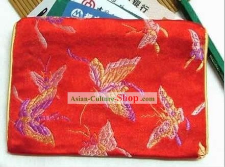 Chinese Red Butterfly Credit Card Purse