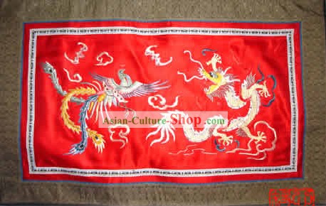 Main chinoise broderies faites Flake-Dragon et Phoenix