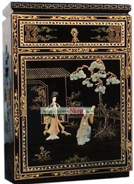 Chinese Palace Lacquer Ware Cabinet-Tang Dynasty Women