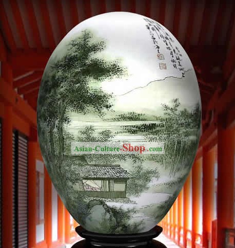 Chinese Wonders Hand Painted Colorful Egg-Bamboo Country