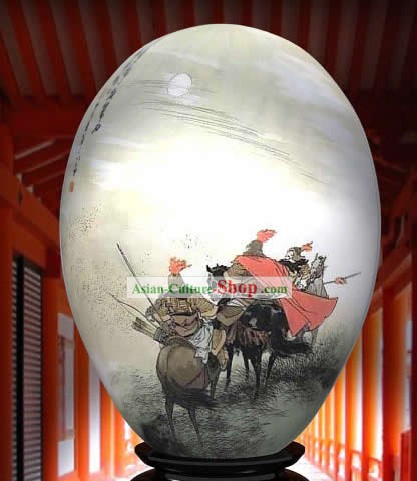 Chinese Wonders Hand Painted Colorful Egg-Hero Brothers Painting