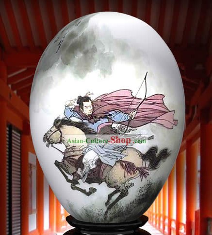 Chinese Wonders Hand Painted Colorful Egg-Chinese Ancient Knight