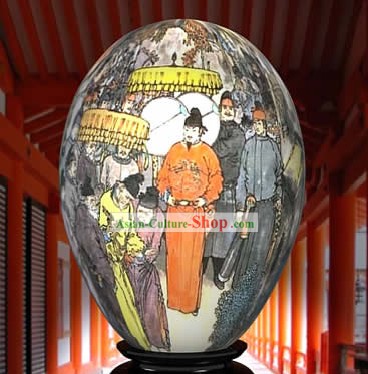 Chinese Wonder Hand Painted Colorful Egg-Ancient Emperor Family Painting