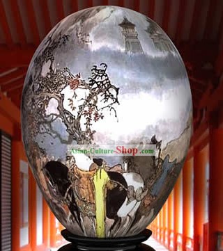 Chinese Wonder Hand Painted Colorful Egg-Inside The Mountain Painting