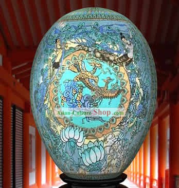 Chinese Wonder Hand Painted Colorful Egg-Palace Love Painting