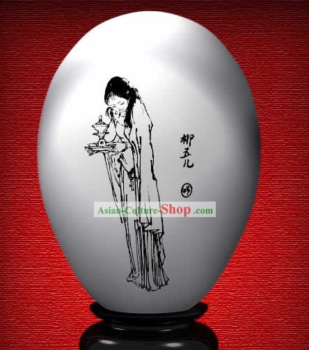 Chinese Wonder Hand Painted Colorful Egg-Liu Wuer of The Dream of Red Chamber