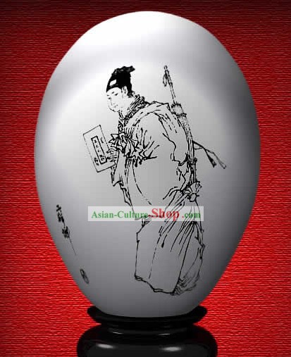 Mão Maravilha chinês pintado Scholar Egg-Antiga colorida de O Sonho de Red Câmara