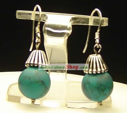 Beijing Silver Song Stone Earrings